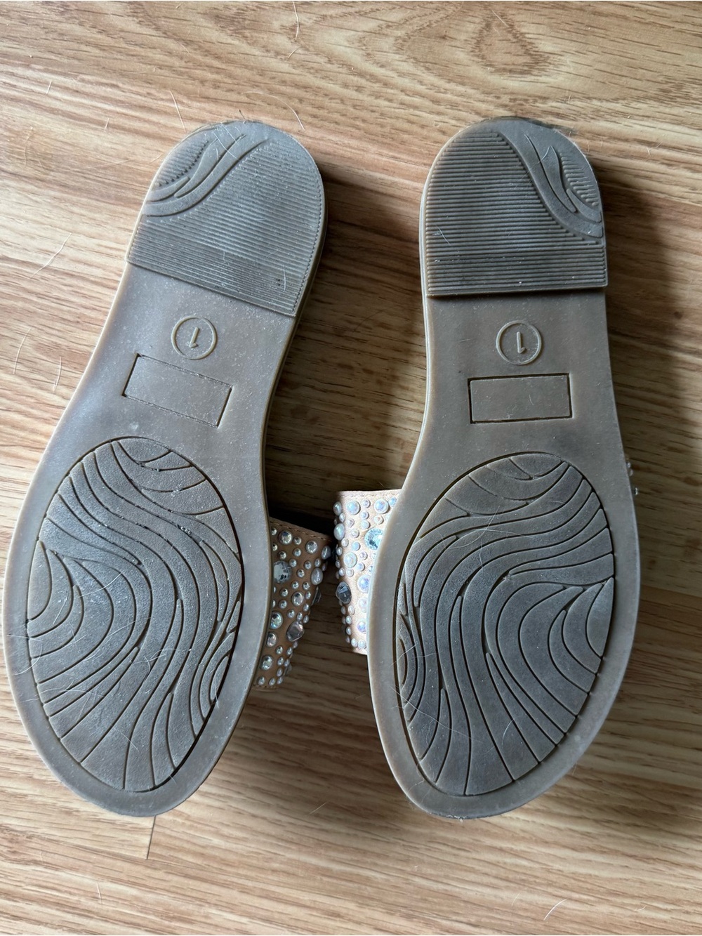 Art Class Rhinestone Slide Sandals Size 1 - Picture 2 of 2